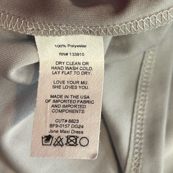 Show Me Your Mumu June Ruffle Maxi Dress M Dove Gray NWT Bridesmaid - Picture 12 of 13